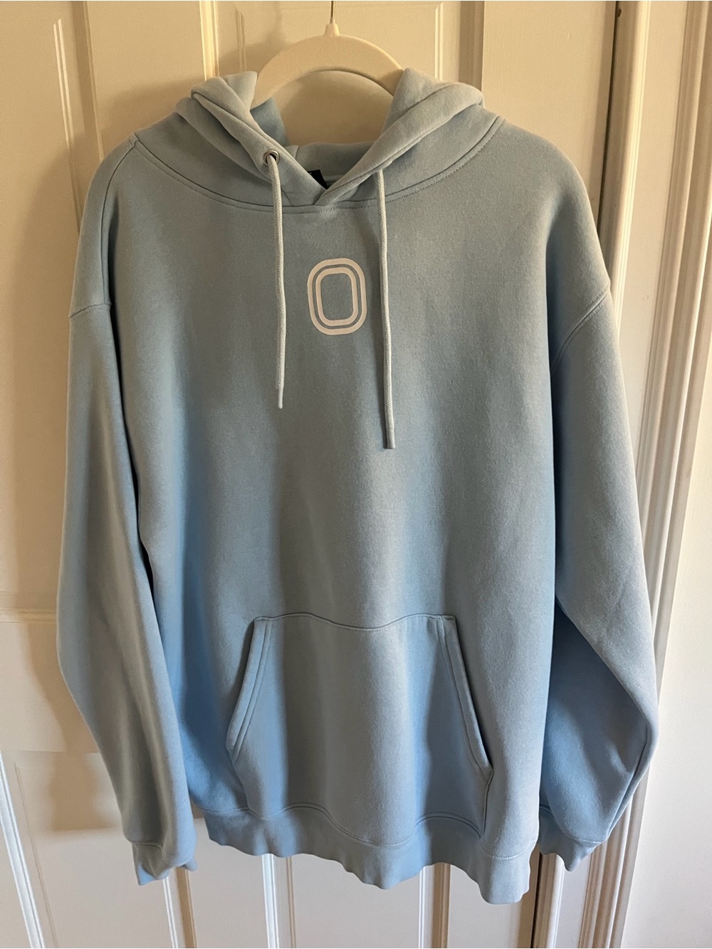 Overtime OT Classic Men’s Hoodie Medium Light Blue Logo Sleeve NWOT